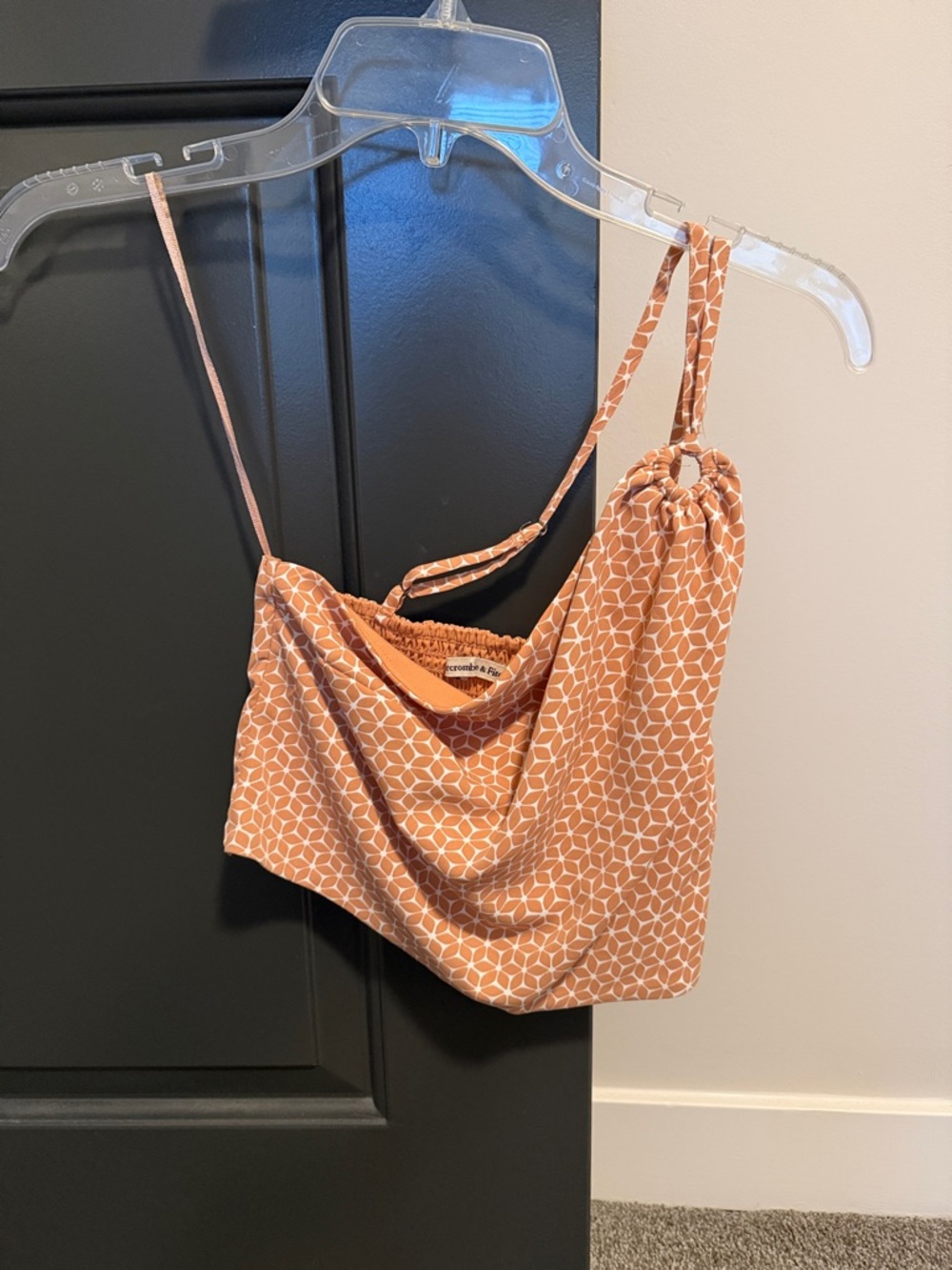Abercrombie & Fitch Rust Geometric Cowl Neck Crop Top